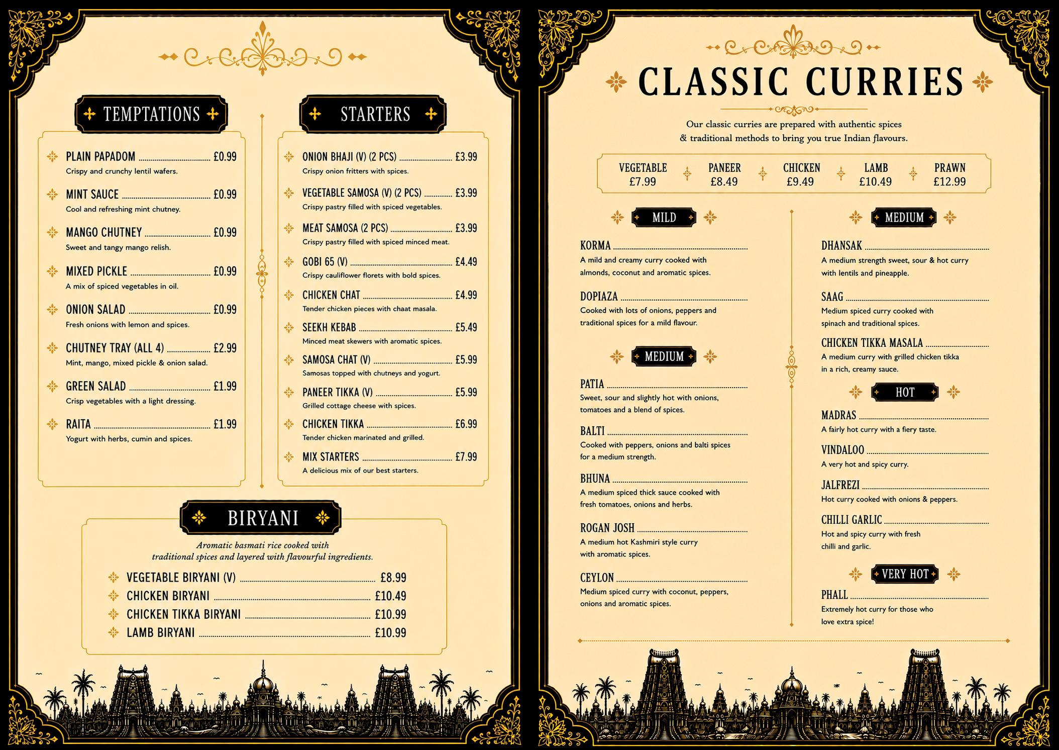 Traditional Menu Page 2